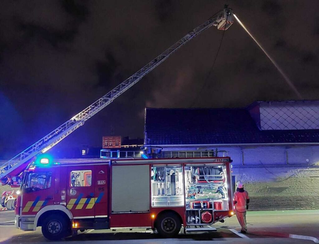 Fire damages workshop in Anderlecht