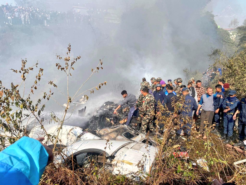 Plane with 72 people crashes in Nepal, at least 67 dead