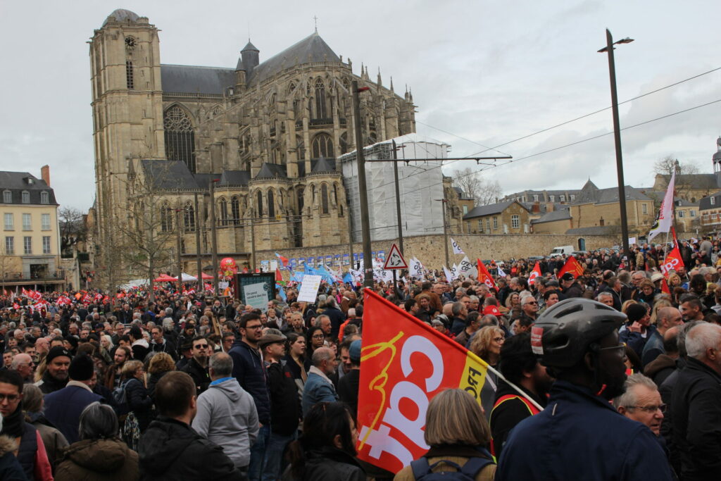 City hall in flames after ninth day of pension reform protests in France