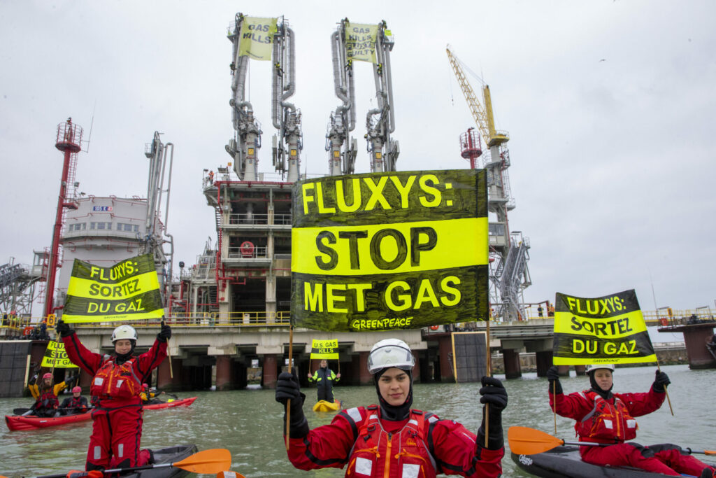 'Gas kills': Greenpeace activists occupy Zeebrugge LNG terminal (in pictures)