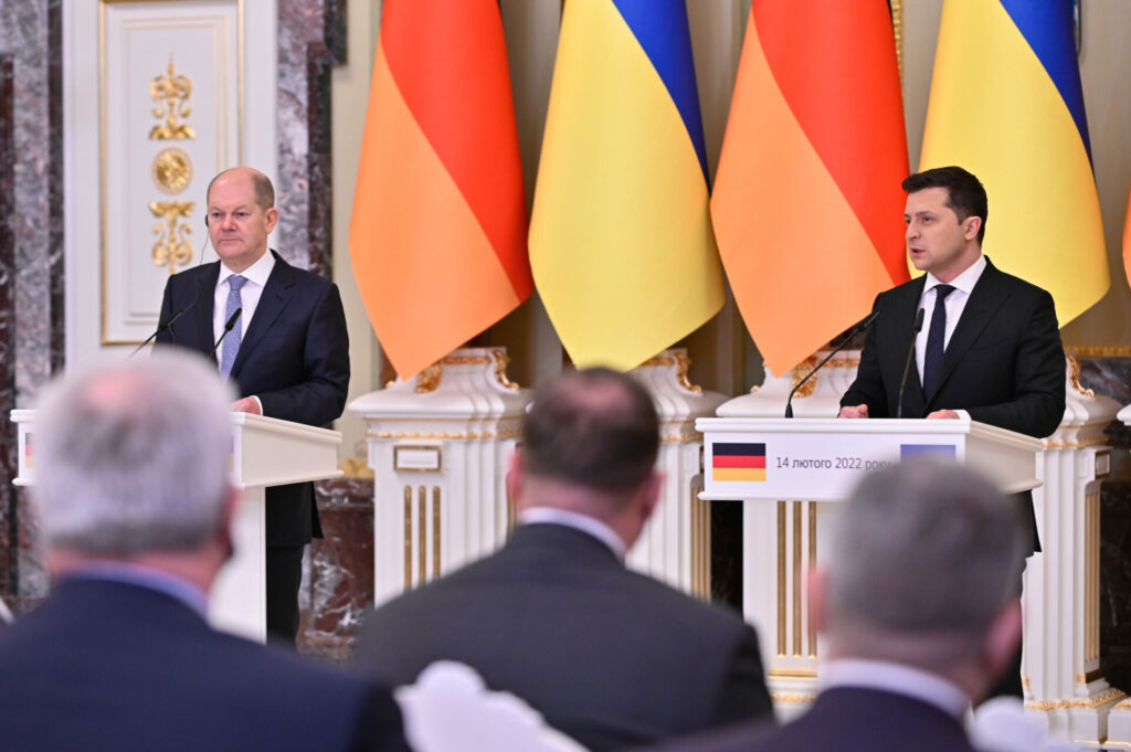 Ukrainian President Volodymyr Zelenskyy in Germany on Sunday