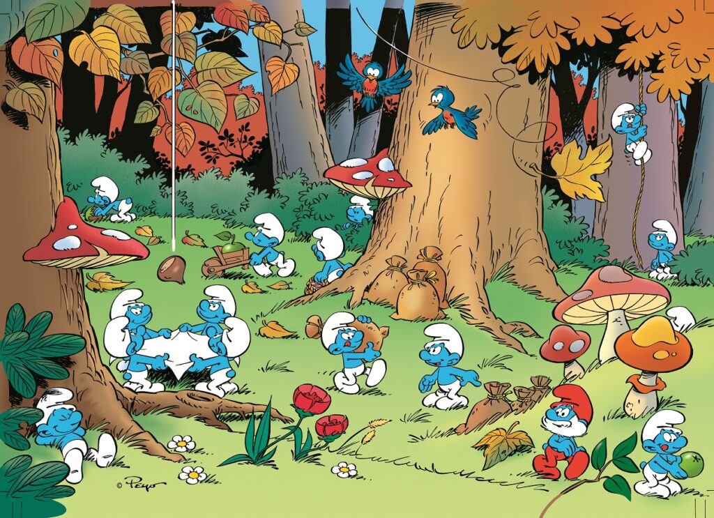 Smurfs Vintage 1984 Collectible Smurfing in the Air Read-along Book w record