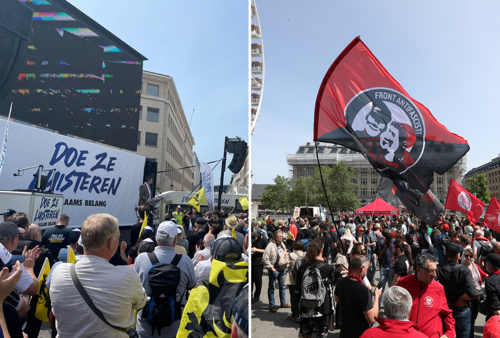 Situation 'remains calm': Vlaams Belang rally and counter protest in Brussels