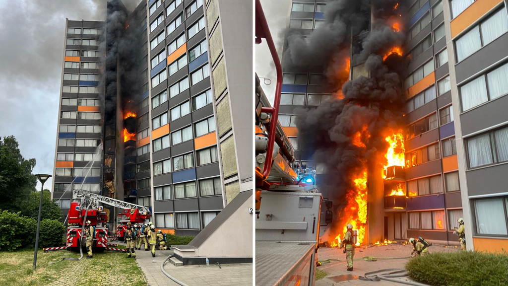 Four people hospitalised fire in Brussels block of flats