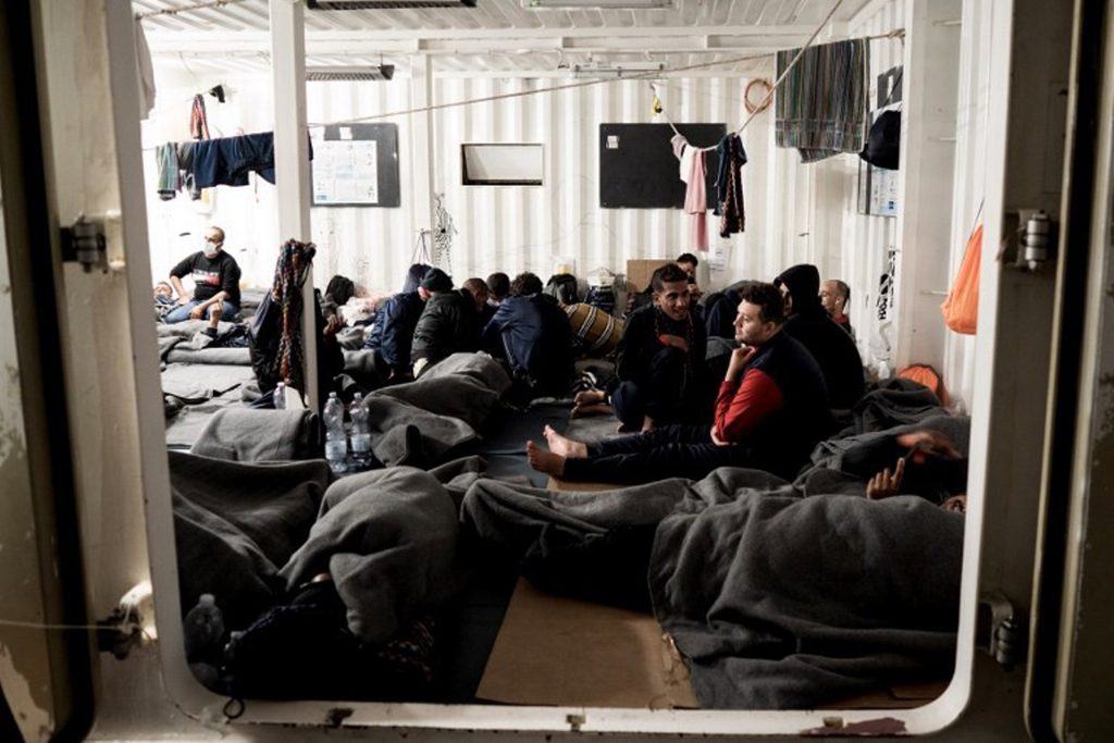 A German rescue ship saves almost 200 migrants in the Mediterranean