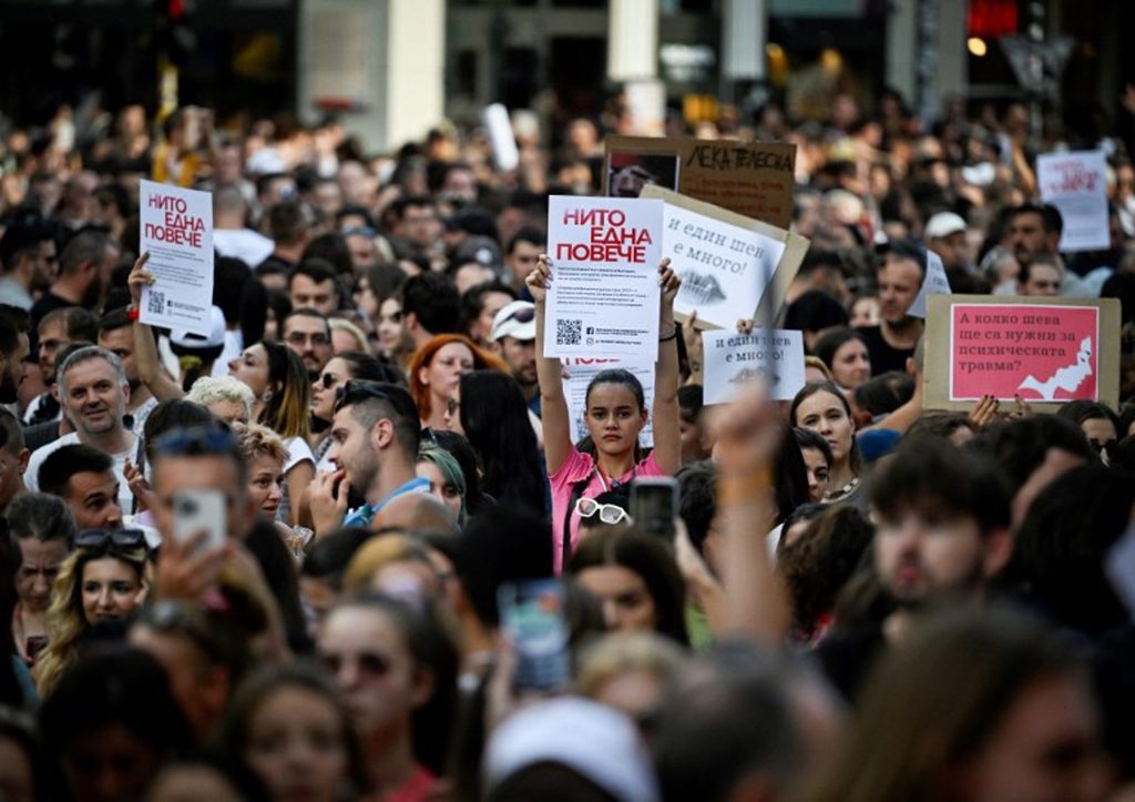 Bulgarians demonstrate in their thousands to protest violence against women