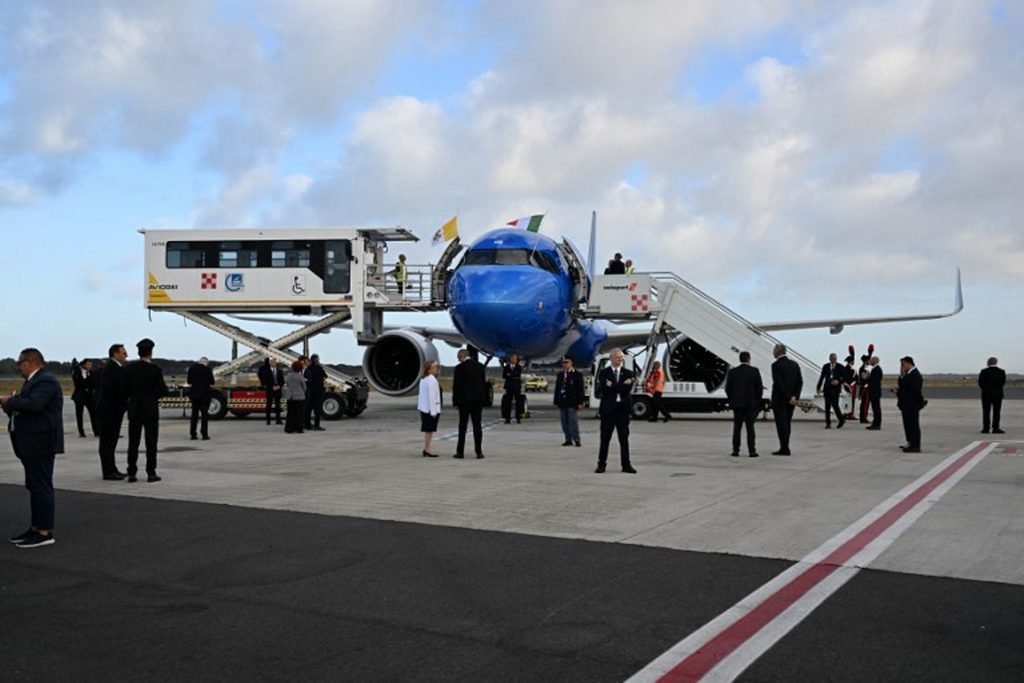 Pope arrives in Portugal for World Youth Day 2023