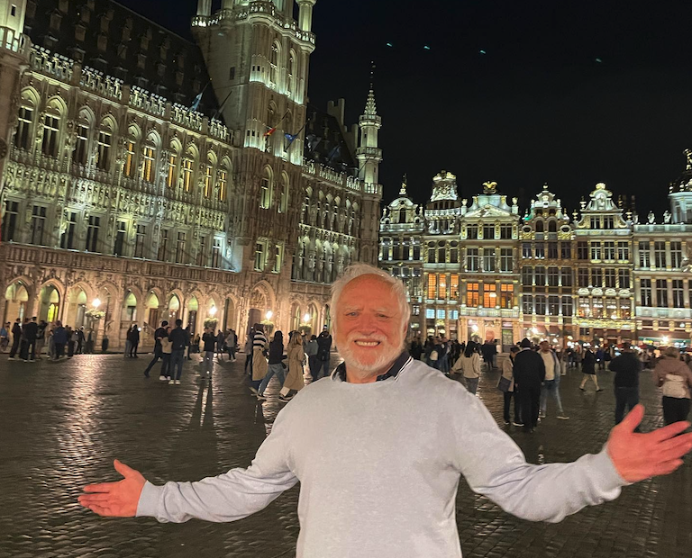 Father of memes: 'Hide the Pain Harold' spotted in Brussels