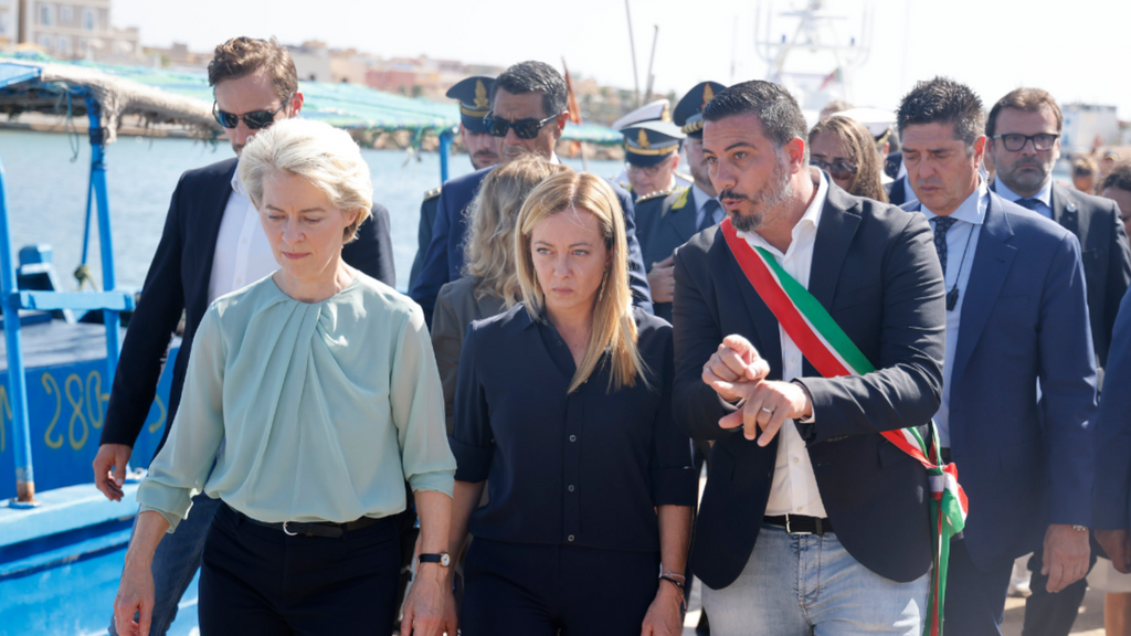 Migration crisis 'needs a European answer': Ursula von der Leyen visits Lampedusa