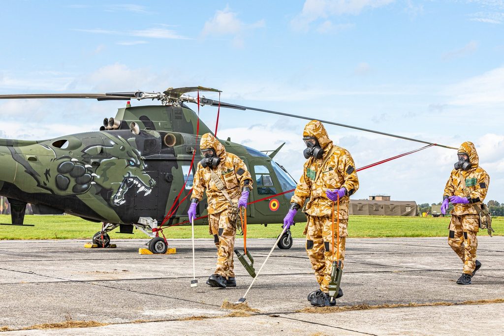 Major NATO exercise against chemical threat held at Belgian air base