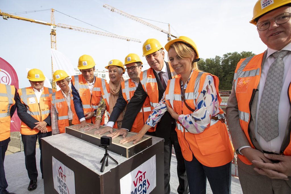 Foundation stone of new Flemish public broadcaster building laid in Schaerbeek