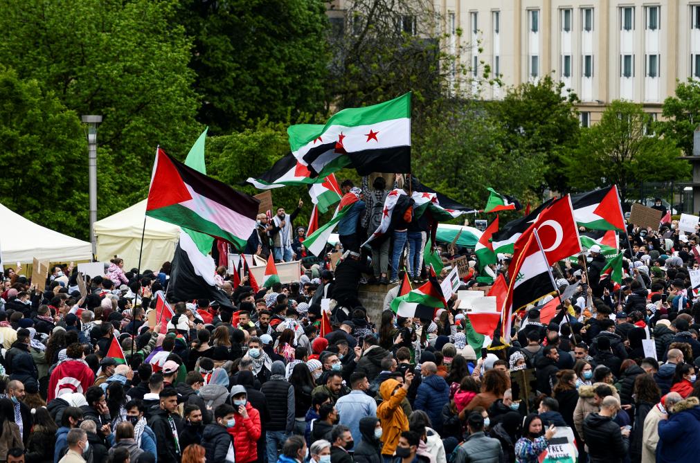 Large demonstration in solidarity with Palestinian people in Brussels on Sunday