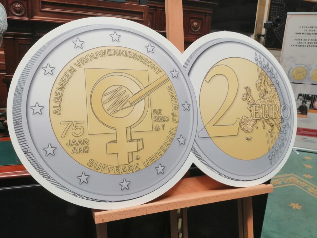 Belgium unveils €2 coin to mark 75 years of universal suffrage for women