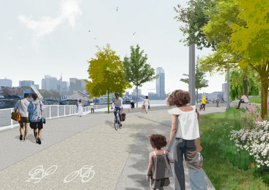 Plans for canal esplanade unveiled, bringing trees and cycle bridge