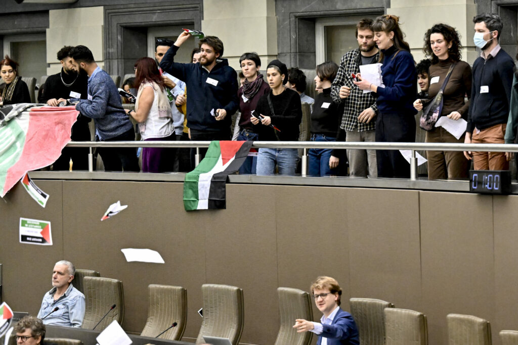 Flemish Parliament disrupted by pro-Palestinian demonstration