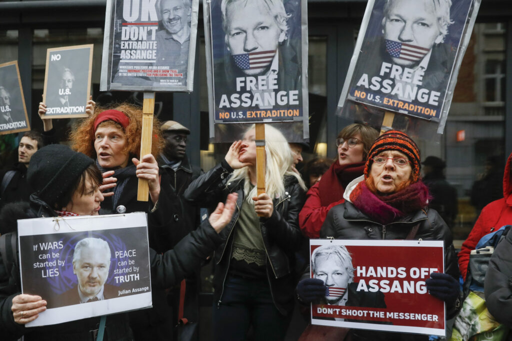 'Free Assange' protest outside US Embassy on Tuesday