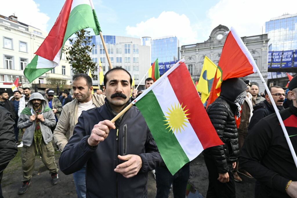 Protesters demonstrate for Kurdish cause in Brussels