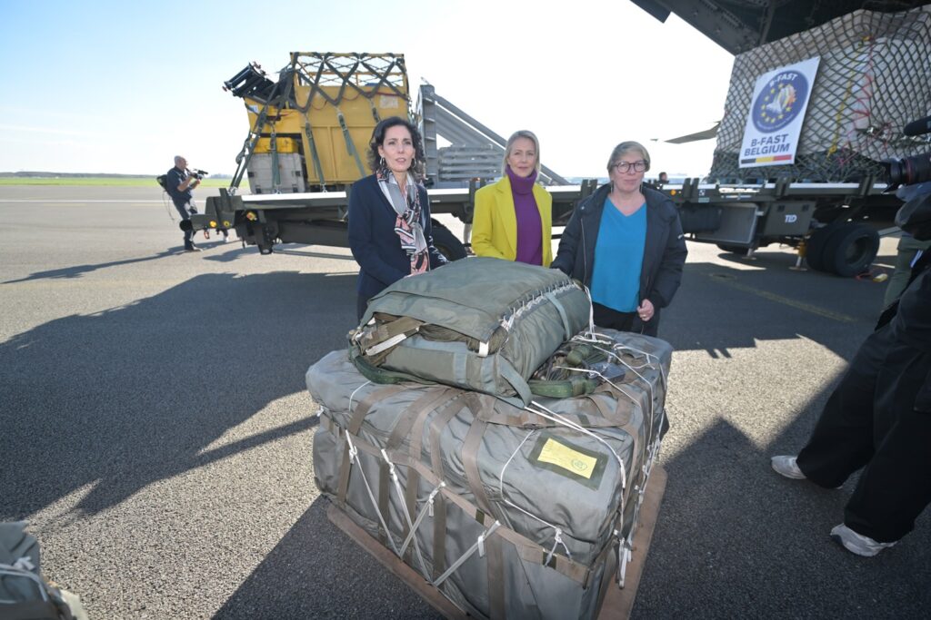 Belgian humanitarian aid plane leaves for Gaza