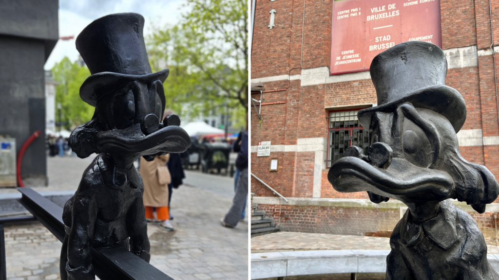 'Death knell of capitalism': Artwork of Uncle Scrooge Duck unveiled in city centre