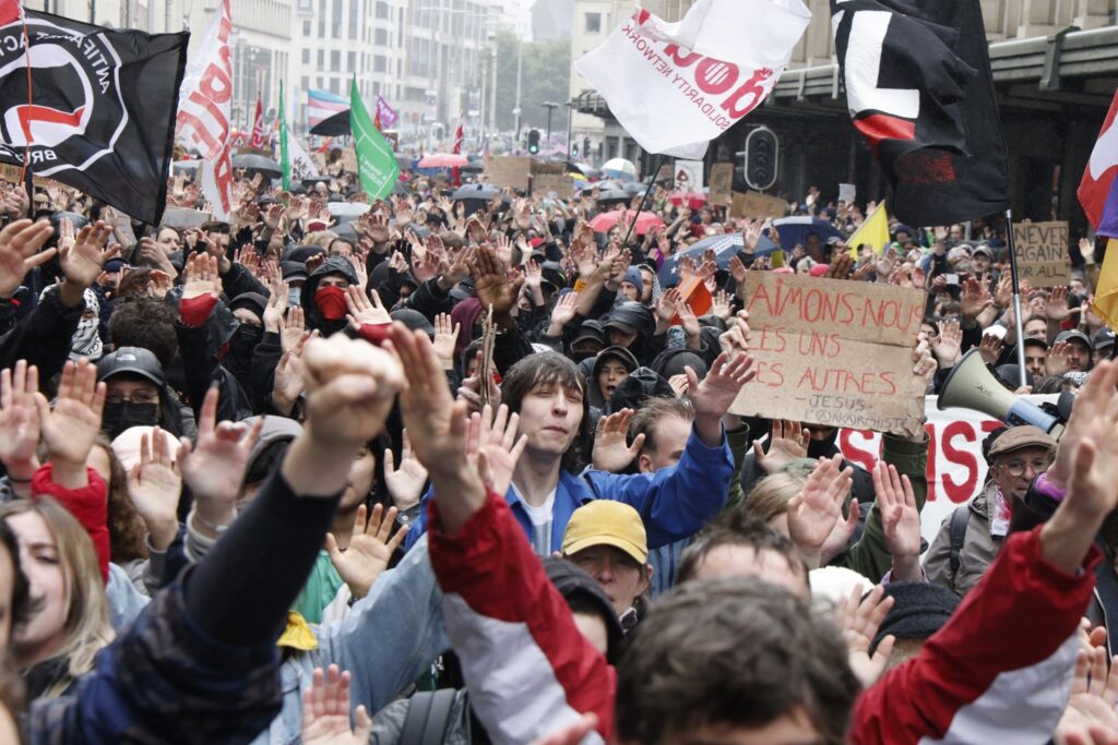Some 4,500 people marched against far-right in Brussels