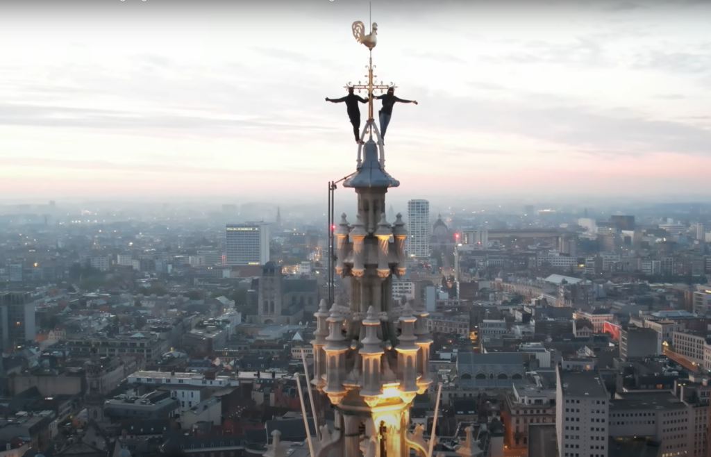 Police investigate video showing daredevils climbing biggest church in Belgium