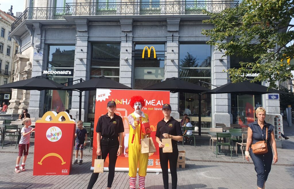 'Unhappy Meal': GAIA kicks off new campaign outside Bourse McDonald's