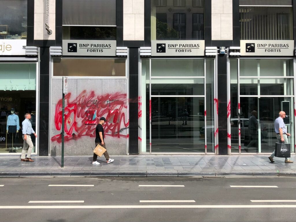 BNP Paribas Fortis branches targeted by pro-Palestinian actions