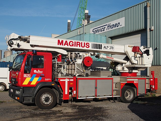 A fire engine collides with a car in Brussels