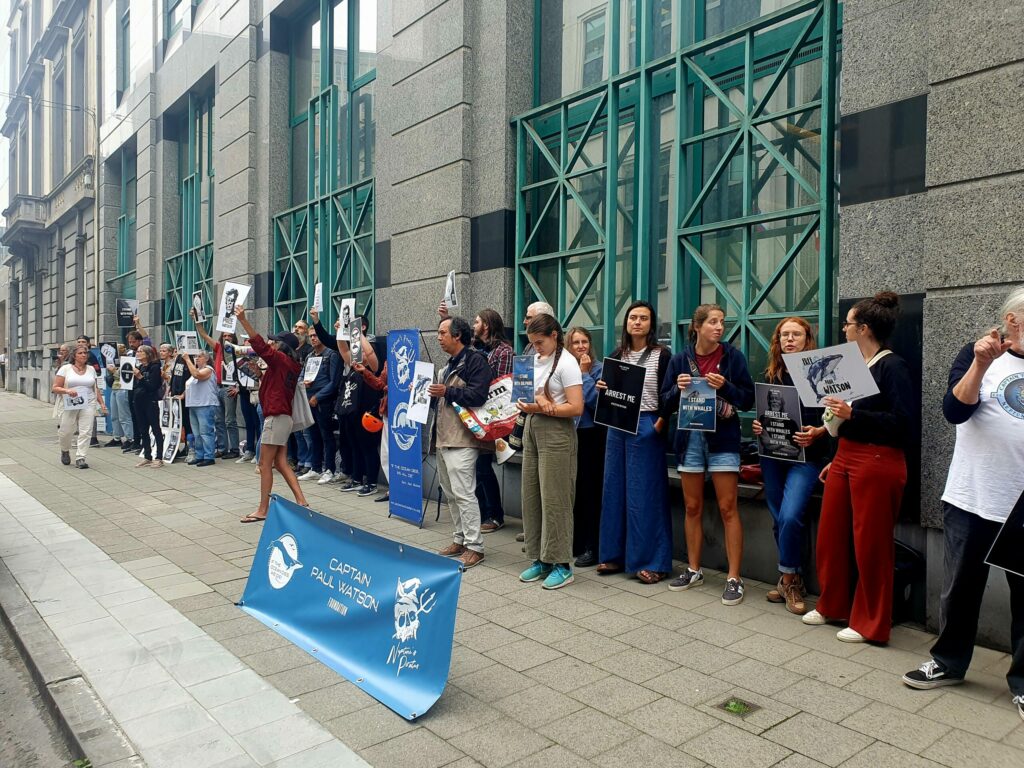 'Free Paul Watson' protest held outside Danish Embassy in Brussels