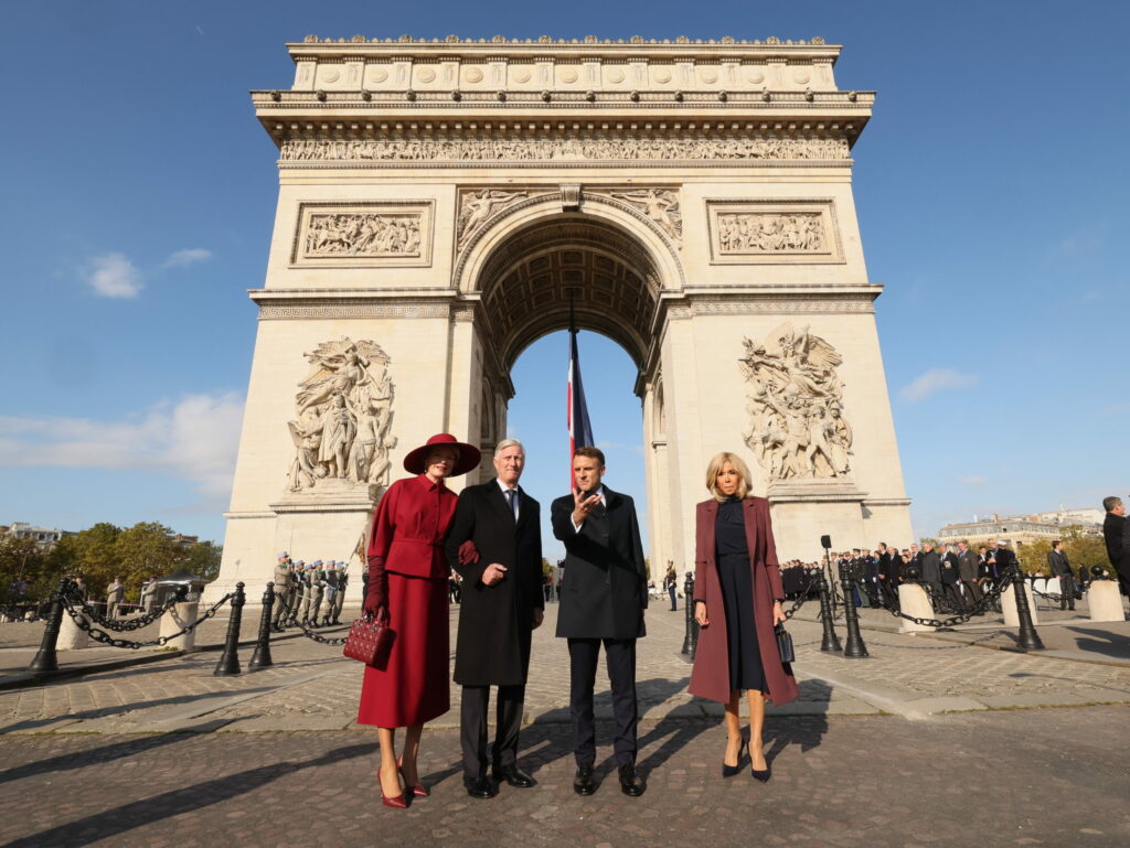 King Philippe and Queen Mathilde welcomed at Arc de Triomphe by Macron couple