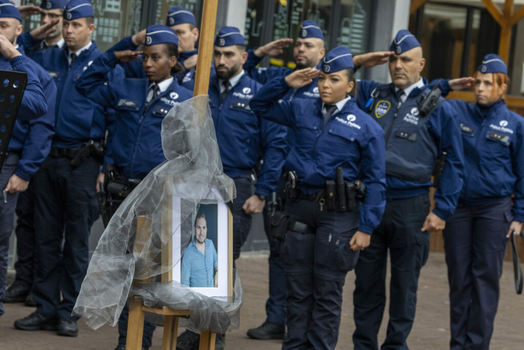 Brussels police commemorates murdered police inspector Thomas Monjoie