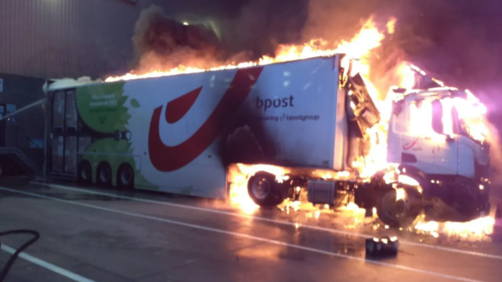 Bpost truck bursts into flames at Brussels sorting centre