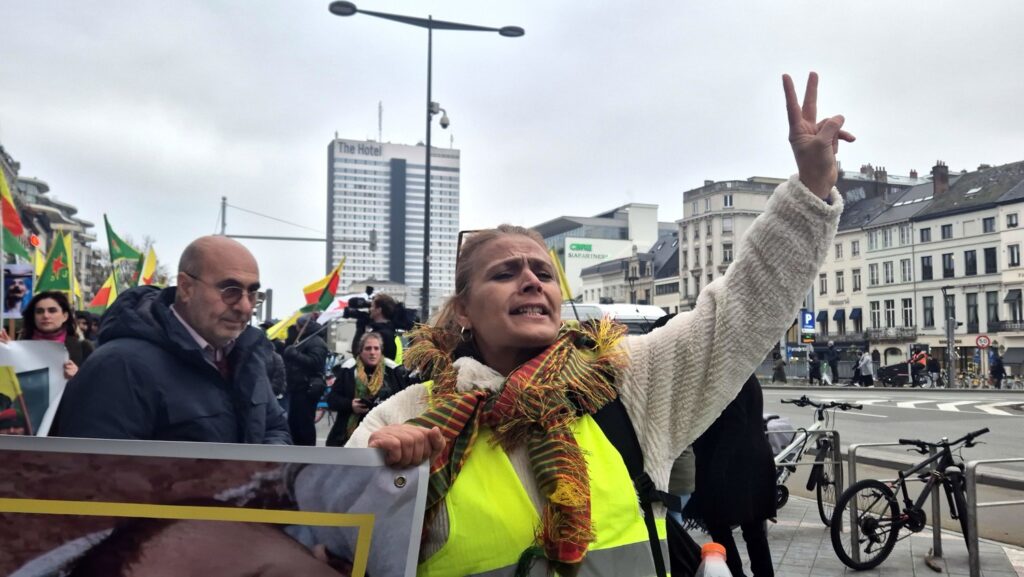 Hundreds of pro-Kurdish protesters march through Brussels