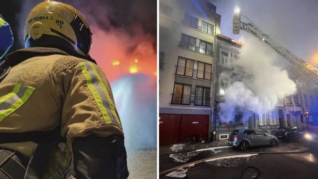 Duplex apartment destroyed by fire in Schaerbeek