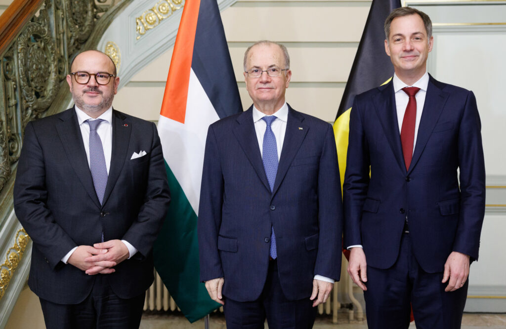 Belgian Prime Minister De Croo meets with Palestinian counterpart