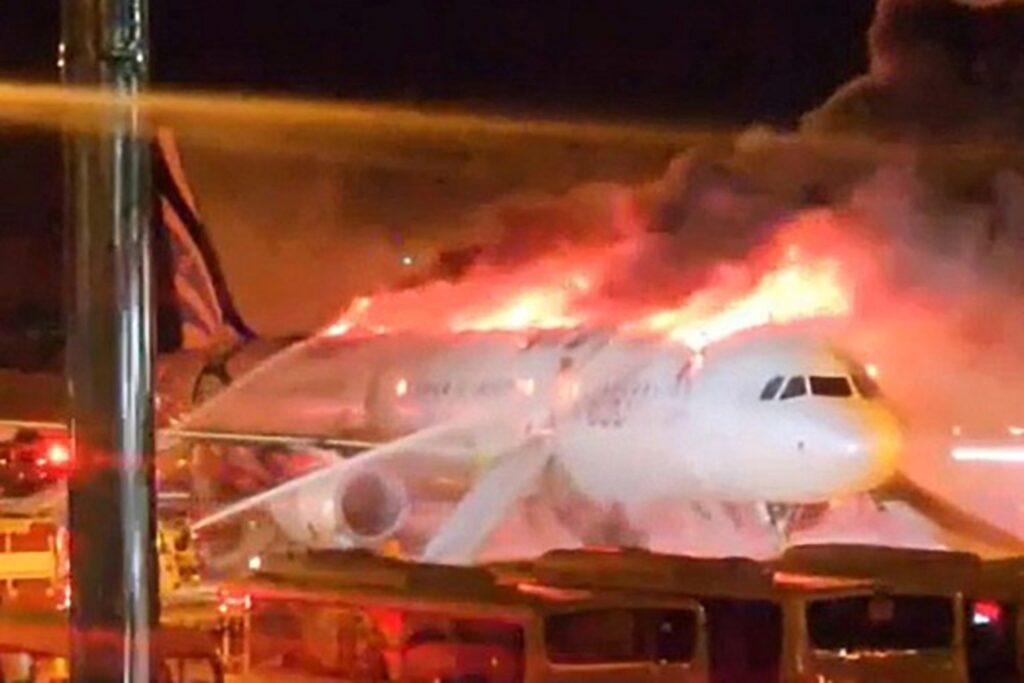 Plane catches fire at South Korean airport - no casualties reported