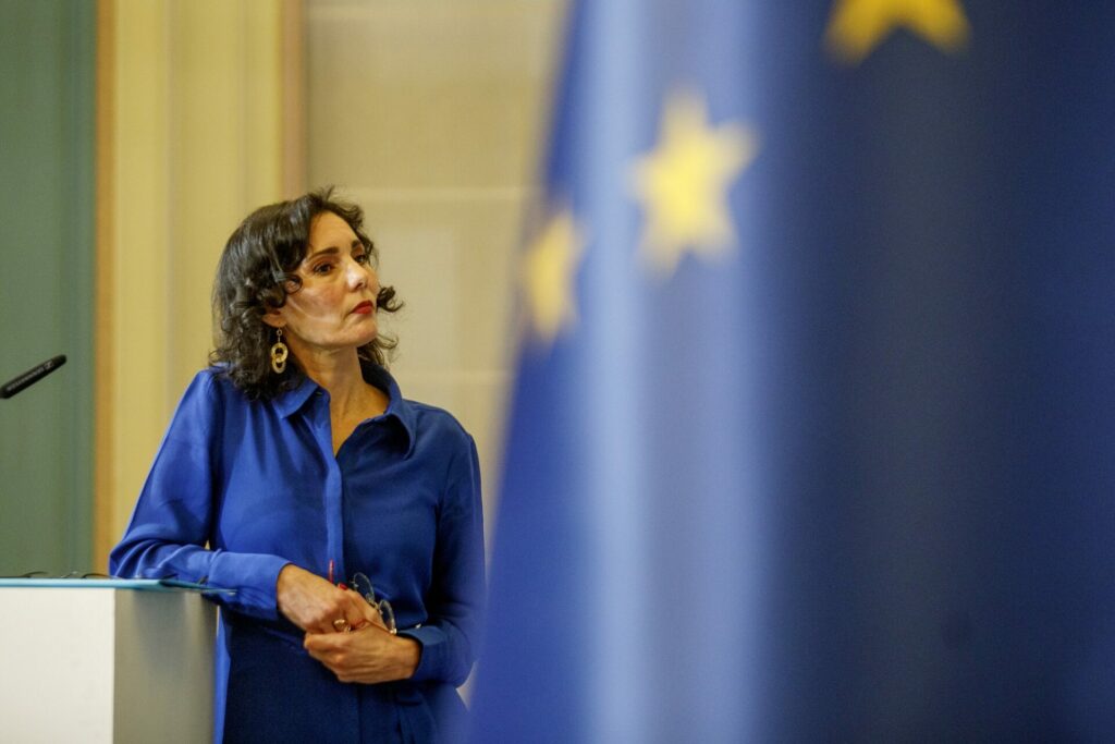 EU Commissioner Hadja Lahbib arrives in Syria