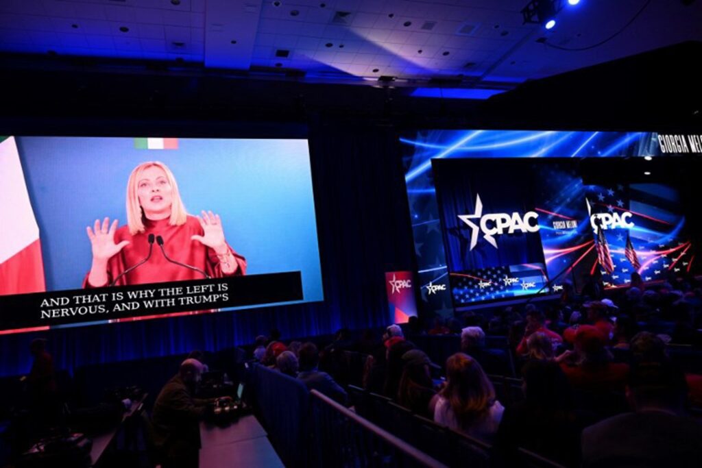 Meloni warns of Western divisions at US conservative conference