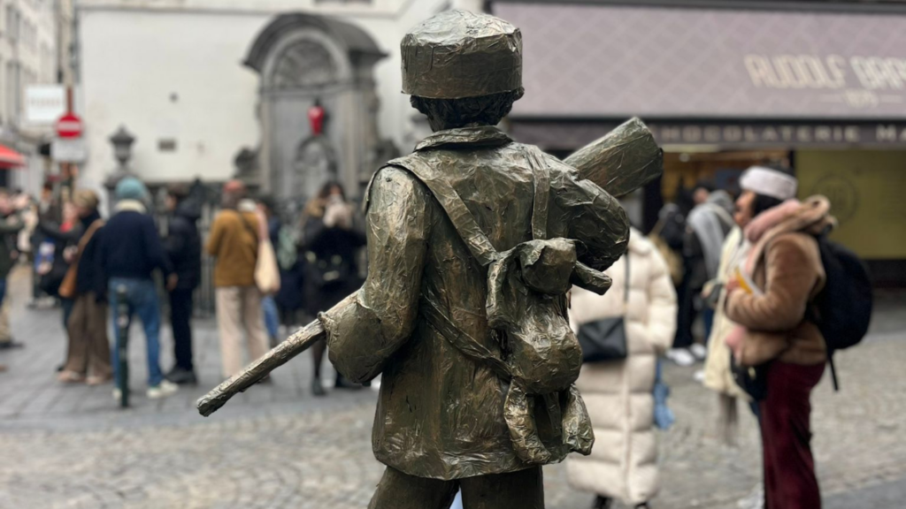Brussels' new 'Manneken Peace' statue denounces use of child soldiers