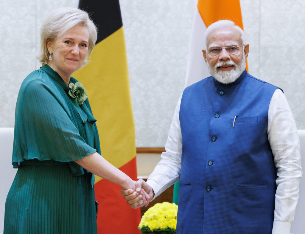 Indian Prime Minister Modi welcomes Belgian ministers and Princess Astrid