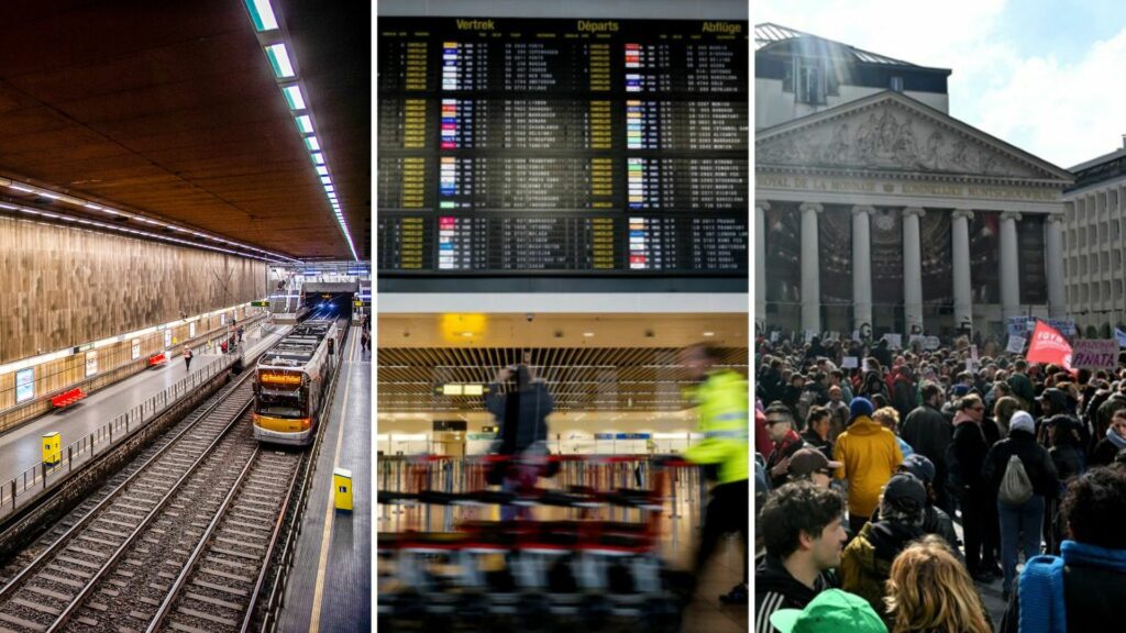 General strike day: Cancelled flights, only one metro running in Brussels