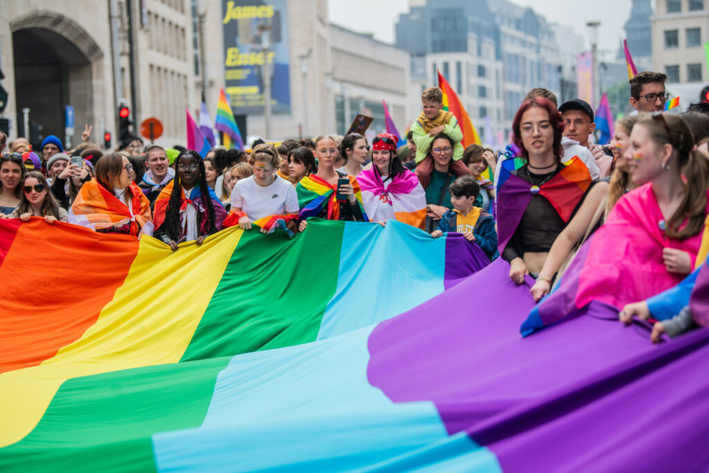 'Unite, time to protect our rights' - Streets of Brussels draped in rainbows for Pride