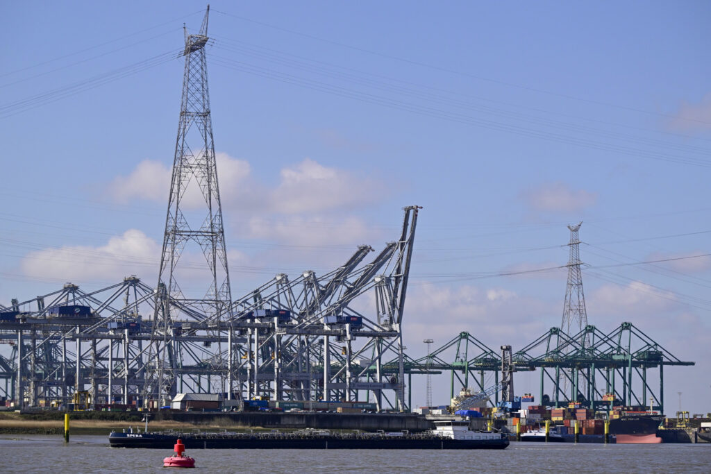 Container ships are having to wait longer at the port of Antwerp