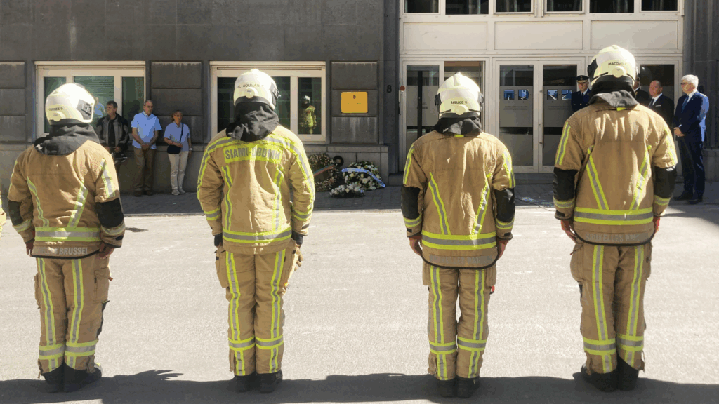 Brussels firefighters killed in far-left bomb attack honoured in ceremony