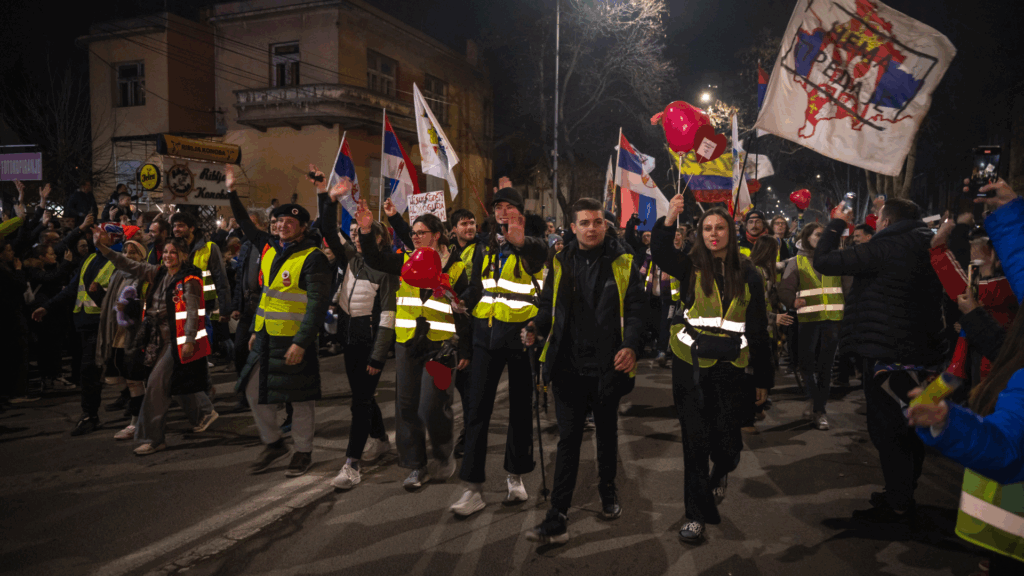 'From my village to Brussels': Serbian student protest reaches Belgium