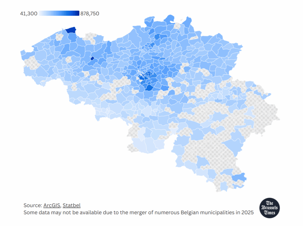 Belgium: House prices in your area, trends and analysis (interactive map)