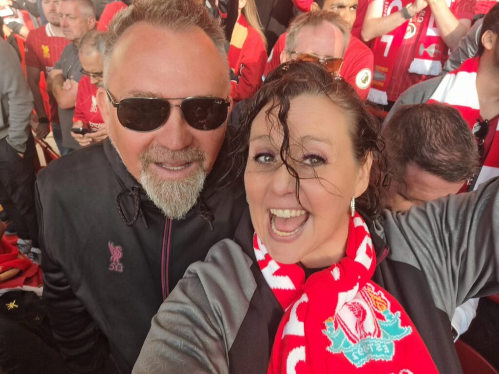 Football-mad couple tie the knot in front of legendary stars