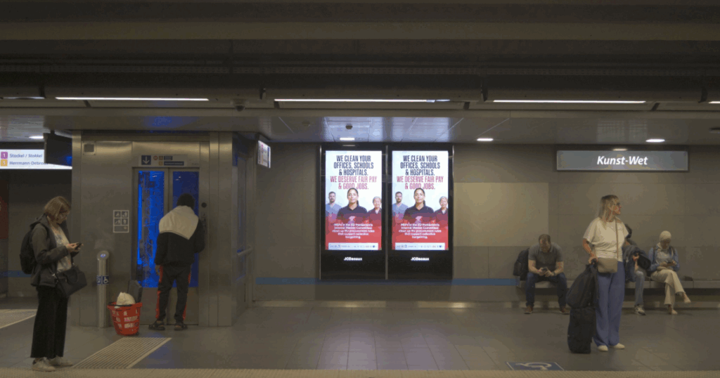 What do these new billboards in Brussels metro stations mean?