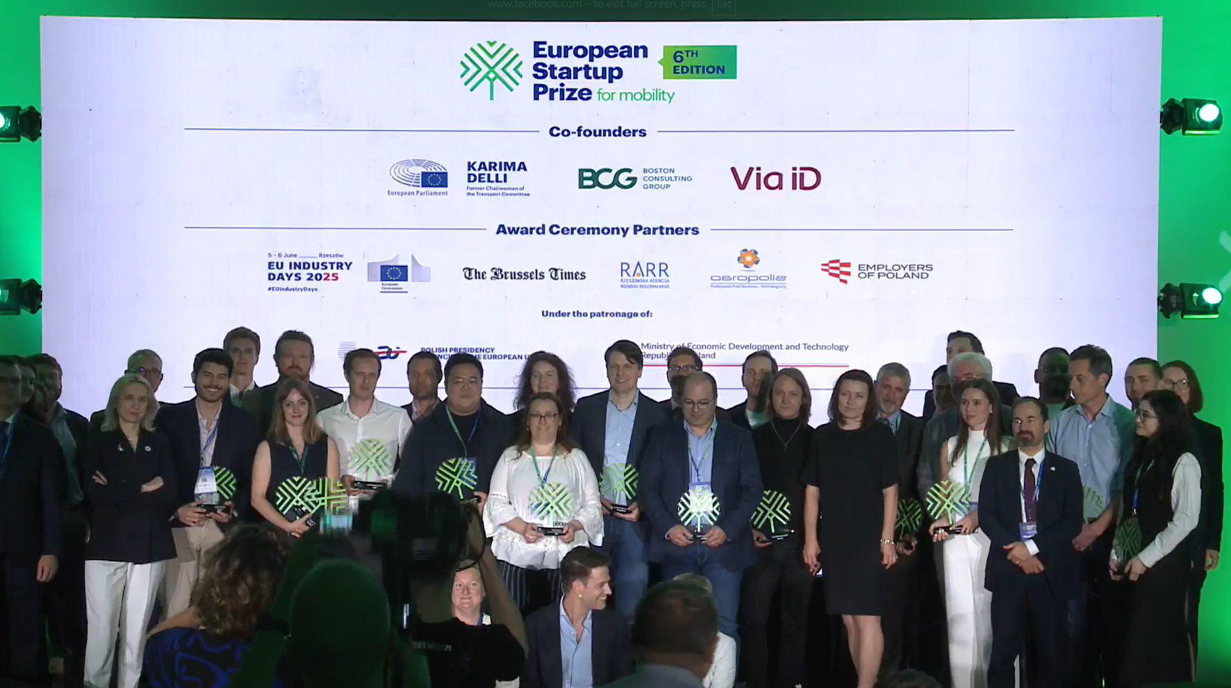 Europe honours clean mobility innovators at 2025 European Startup Prize Ceremony in Poland