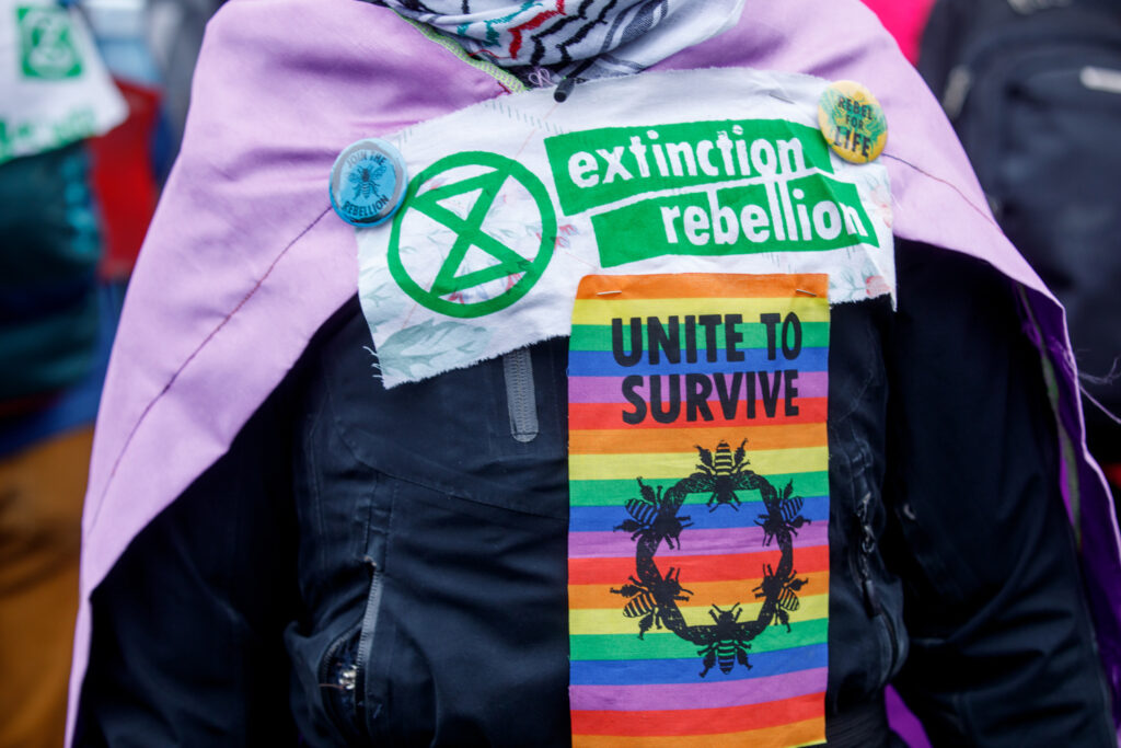 Extinction Rebellion stages protest against BNP Paribas Fortis in Ghent